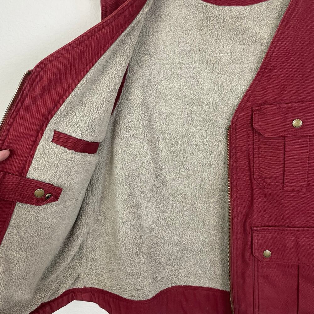 Duluth Red Shearling Zip Vest Large - image 6